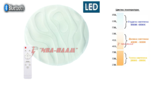LED Плафон '' DEEP WAVE '' Димируем 72W , 5800lm + Bluetooth + Дистанционно управление