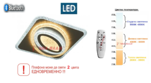 LED Плафон '' ELLIPSE BUBBLES '' 110W , 8880 Lumena + Bluetooth + Дистанционно управление