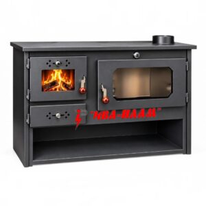 Готварска печка на твърдо гориво '' Тангра '' с Ниша - 7,56 kW - фурна със стъкло + Стоманен плот