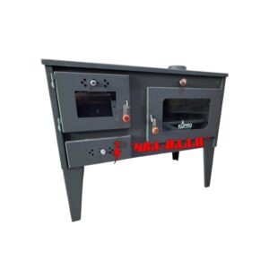 Готварска печка на твърдо гориво Тангра - 7,4 kW - фурна със стъкло + Стоманен плот