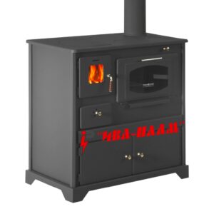 Готварска печка на твърдо гориво Прометей Перфект - 7,1 kW - фурна със стъкло+ подвижен Чугунен плот