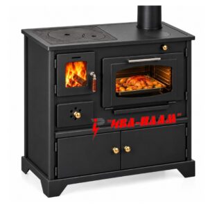 Готварска печка на твърдо гориво Прометей Перфект - 7,1 kW - фурна със стъкло+ подвижен Чугунен плот