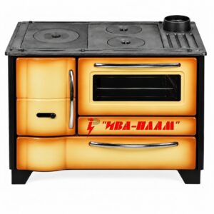 Готварска печка на твърдо гориво Звезда БК-50/55 - 10kW - Чугунен плот - Кафяв емайл